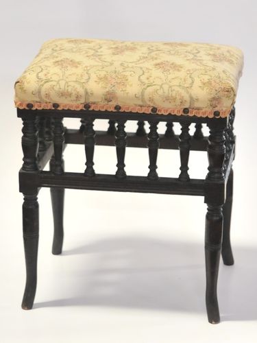 Beech Footstool | Period: Victorian c1880 | Material: Beech with upholstered top