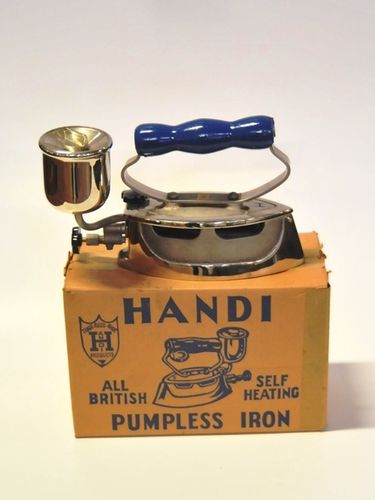 Handi Pumpless Spirit Iron | Period: 10th February 1985 | Make: Handi Works P/L | Material: Steel with timber handle.