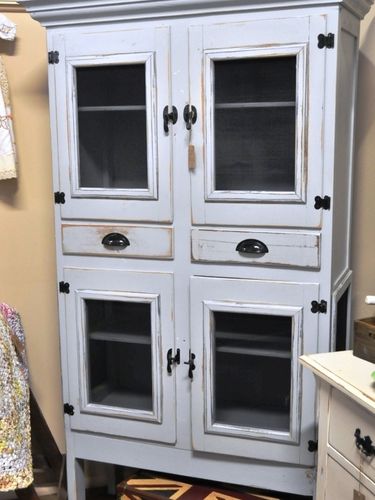 Kitchen Hutch | Period: c1950 | Material: Blue painted pine