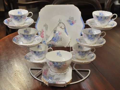 Shelley 21 pce Teaset | Period: c1930 | Make: Shelley | Material: Porcelain