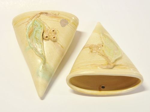 Pair Remued Wall Pockets | Period: c1940s | Make: Remued (Preston Premier Pottery) | Material: Pottery