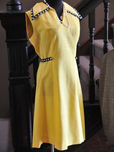 Yellow Dress | Period: c1960s | Make: Elcee | Material: Linen