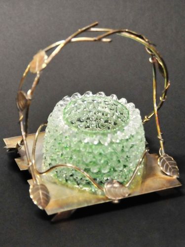 Condiments Bowl on Stand | Period: Victorian c1880 | Material: Glass and EPNS.