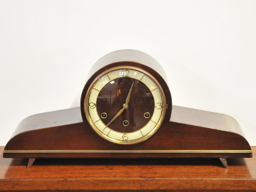 Chiming Mantle Clock | Period: Art Deco c1960 | Material: Timber veneer case