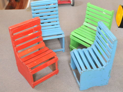 Set 4 Child's Chairs | Period: c1950s | Material: Timber