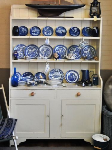 Large Kitchen Hutch/ Dresser | Period: Victorian c1890 | Material: Off-white painted pine