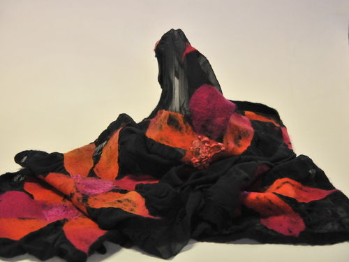 Felted Wrap / Scarf | Period: New | Make: Hand Crafted | Material: Merino wool, silk & mohair.